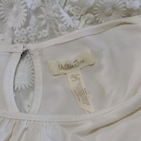 Matilda Jane Adventure Begins Simply Lace Short Sleeve Top Ivory Medium - Picture 4 of 7